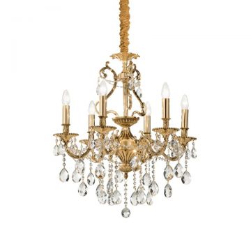 Lustra cristal Venezian diam. 62cm GIOCONDA SP6 oro 060507