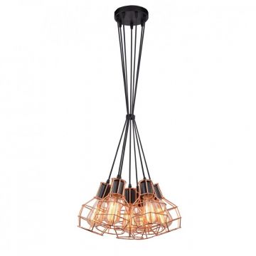 Lustra cu pendule industrial style design cupru CARRON 7