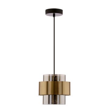 Lustră neagră cu abajur din sticlă ø 18 cm Spiega – Candellux Lighting