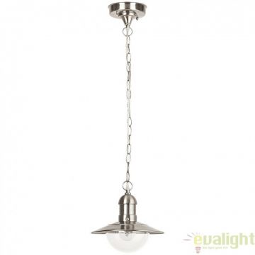 Lustra, Pendul de exterior cu protectie IP44, finisaj otel inoxidabil, diametru 24cm, Oslo 8764 RX