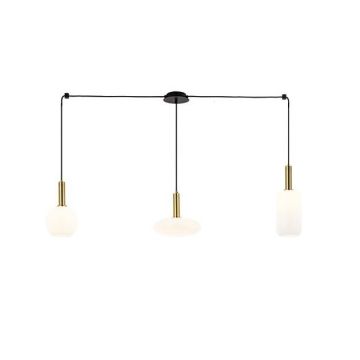 Lustra suspendata design modern Barab auriu, alb opal