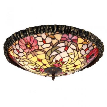Plafonier clasic, sticla Tiffany, diametru 44cm Mirella 8087RX