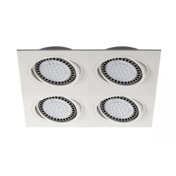 Plafoniera incastrabila cu 4 spoturi directionabile BOXY DL 4, alb 20073-WH ZL