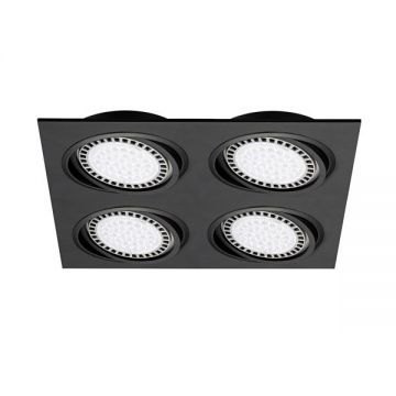 Plafoniera incastrabila cu 4 spoturi directionabile BOXY DL 4, negru 20073-BK ZL