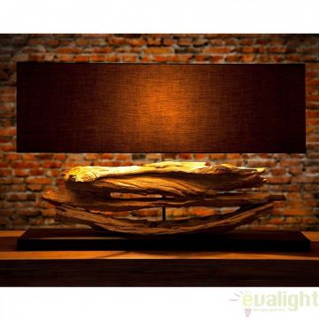 Veioza / Lampa de masa design rustic Riverine negru A-17327 VC