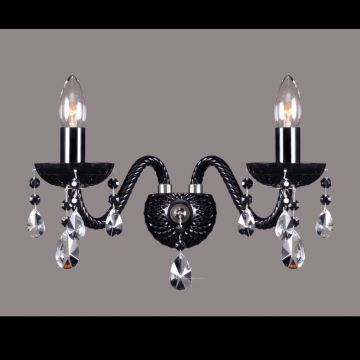 Aplica de perete cristal Bohemia N21 808/02/1-A, 6 black, F black