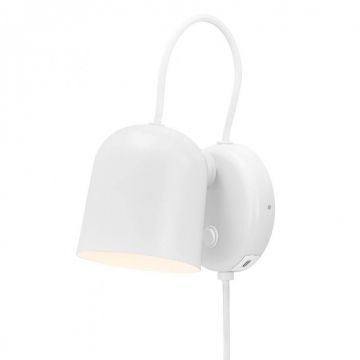 Aplica de perete, cu mufa usb, design modern Angle alb 2120601001 NL