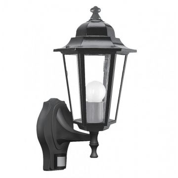 Aplica de perete exterior cu senzor, IP43, up light, negru Velence 8217 RX