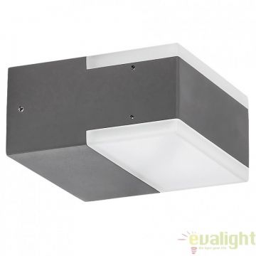 Aplica de perete moderna LED cu protectie IP54, finisaj antracit gri, Bona 8060 RX