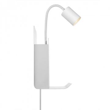 Aplica de perete, mufa USB, design modern ROOMI alb 2112551001 NL