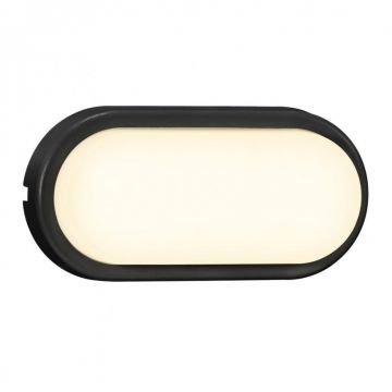 Aplica LED de perete pentru iluminat exterior design modern IP54 Cuba Energy Oval negru 2019181003 NL