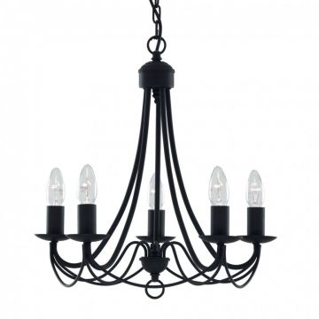 Candelabru traditional stil clasic Maypole negru 5L 6345-5BK SRT