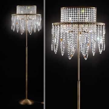 Lampadar din alama si cristale SchÃ¶ler Kristalldesign