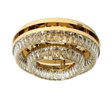 Lustra aplicata LED, Plafoniera, Auriu, Sticla, SAYOV 58 auriu