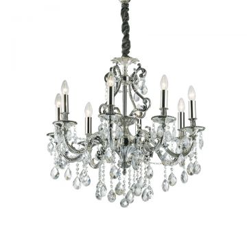 Lustra cristal Venezian diam. 73cm GIOCONDA SP8 ARGENTO 044934