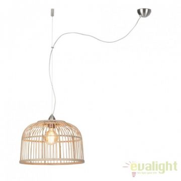 Lustra din lemn de bambus, material natural, durabil si ecologic, Borneo 42cm