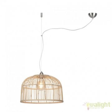 Lustra din lemn de bambus, material natural, durabil si ecologic, Borneo 52cm