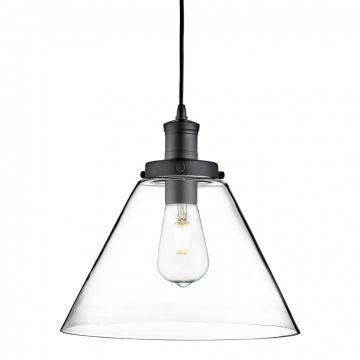 Lustra / Pendul design modern Pyramid negru/clar 3228BK SRT