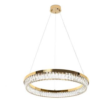 Lustra suspendata LED, Metal, Sticla, SAYOV 60 auriu