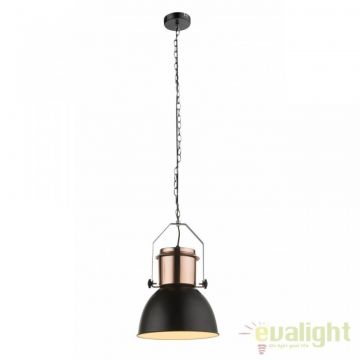 Pendul design Industrial Style Kutum negru/cupru 15282 GL