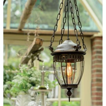 Pendul iluminat exterior din fier forjat, HL 2530