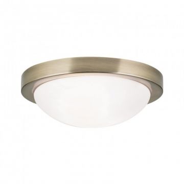 Plafoniera iluminat baie, protectie IP44, diametru 32cm, Fato antique brass