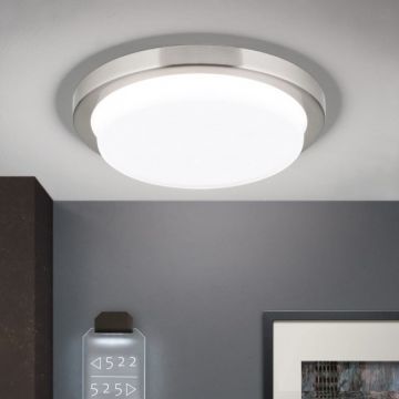 Plafoniera LED moderna LEROX Ã˜20cm crom satin