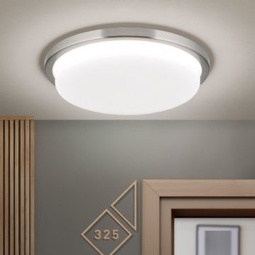 Plafoniera LED moderna LEROX Ã˜30cm crom satin