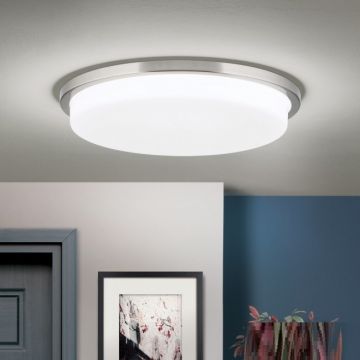 Plafoniera LED moderna LEROX Ã˜40cm crom satin