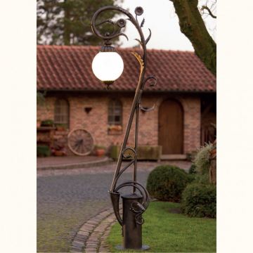 Stalp decorativ iluminat exterior din fier forjat, AL 6647