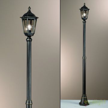 Stalp iluminat exterior stil clasic IP43 H249 Puchberg AL 11K/82508 schwarz-gold/rauch OR