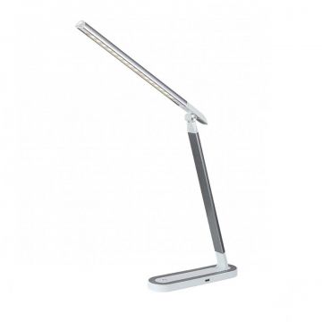 Veioza / Lampa LED de birou reglabila Misha argintiu/alb