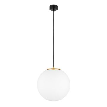 Lustră cu manșon auriu Sotto Luce TSUKI L, ⌀ 30 cm, alb