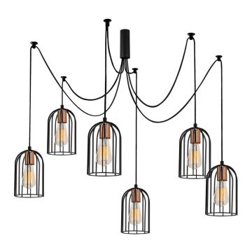 Lustră de 6 becuri Opviq lights Pamukkale, negru