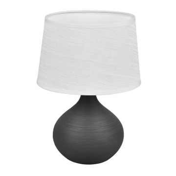 Veioză din ceramică și pânză Reality Martin, înălțime 29 cm, alb-gri închis