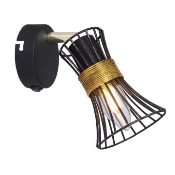 Aplica de perete metalica negru-aurie PURRA 54814-1 GL