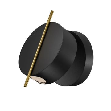 Aplica LED ambientala reglabila design modern minimalist Nuance negru/ auriu