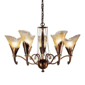 Candelabru 5 brate LUX design clasic realizat manual 316 Creamy