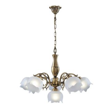 Candelabru 5 brate LUX design clasic realizat manual Bianca