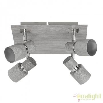 Lustra aplicata design modern 4 spoturi Merkur gri 6128 RX