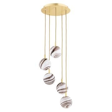 Lustra cu 5 pendule design minimalist Aruba