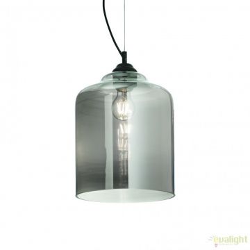 Lustra diametru 24cm, din sticla suflata manual, BISTRO SP1 SQUARE fumurie 112312