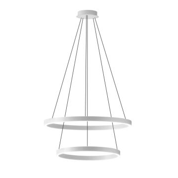 Lustra LED circulara cu 2 inele 60/40cm CRISEIDE, alb, negru sau auriu