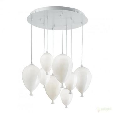 Lustra, Pendul modern diametru 50cm CLOWN SP8 BIANCO 100883