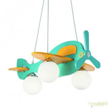Lustra pentru camera copii AVION-1 SP3 AZZURRO 136325