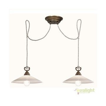 Lustra rustica cu 2 pendule, fabricata manual Tabia 212.10.OV