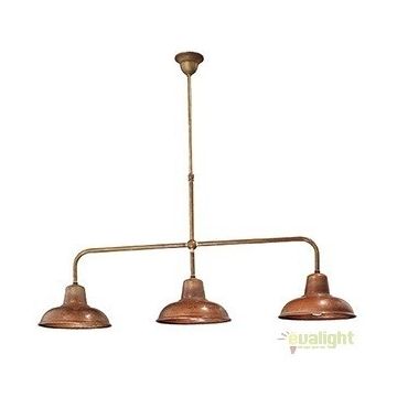 Lustra rustica cu 3 brate, fabricata manual Contrada 211.11.OR