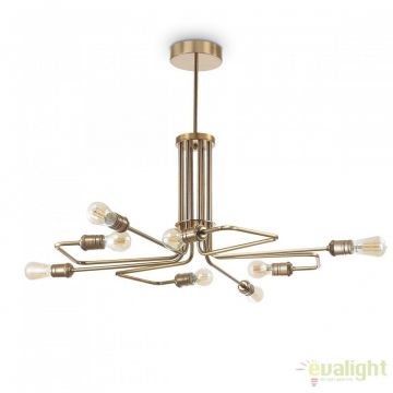 Lustra suspendata cu 8 brate, finisaj alama antic, TRIUMPH SP8 OTTONE