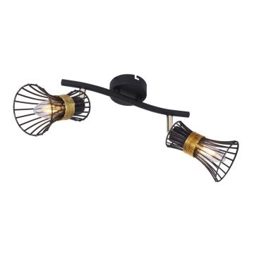 Plafoniera moderna metalica negru-aurie PURRA 2L 54814-2 GL