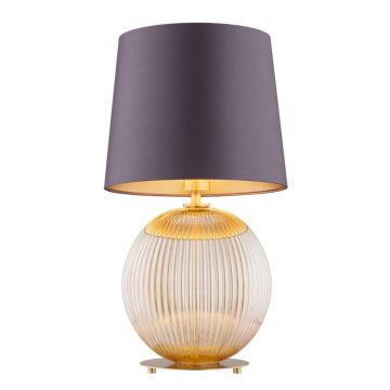 Veioza eleganta realizata manual Hampton, bej miere/ pruna-violet